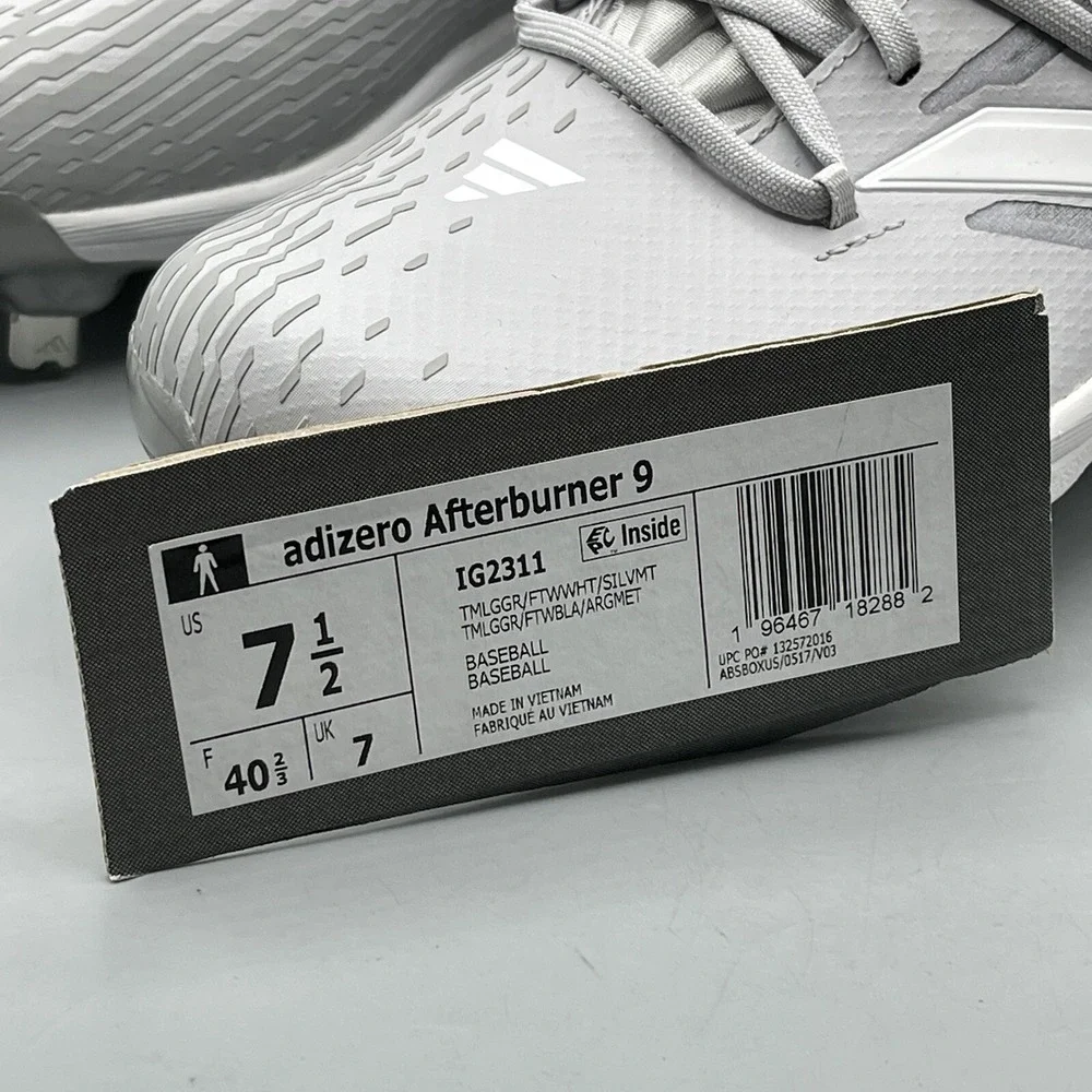Adidas Baseball‎ Cleats Men's 7.5 Metal adizero Afterburner 9 Silver IG2311 NEW